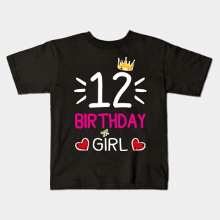 Kids 12th Birthday Girl Crown Princess Kids T-Shirt